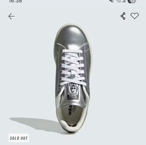 Adidas Metallic Silver Lace-Up Sneaker